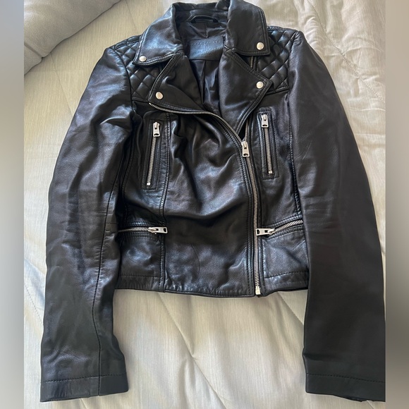 All Saints Jackets & Blazers - All Saints Black Sheep Leather Jacket US 6 (M)